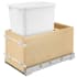 Rev-A-Shelf Value Line 21-1/2" Wood Bottom Mount 35 Quart / 9 Gallon Pull Out Single Trash Can System with Soft Close Slides and Rear Storage Cubby Maple