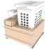 Rev-A-Shelf Wood Classics 21"W x 24-1/2"H Soft Close Pull Out Base Cabinet Laundry Hamper with OXO Storage Bin Maple / White