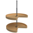 Rev-A-Shelf Wood Classics Double 2 Tier 24" Kidney Shaped Lazy Susan with 26-32" Adjustable Post for Corner Base Cabinets Maple