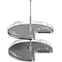 Rev-A-Shelf Contemporary 27-3/4" Diameter 2-Shelf Kidney-Shaped Lazy Susan with Raised Barriers Gray