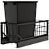 Rev-A-Shelf Contemporary 10-3/4" Wide 35 Quart Pull Out Trash Can System with Over-Travil Soft Close Slides and 1 Bin Black
