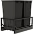 Rev-A-Shelf Contemporary 14-3/4" Wide 50 Quart Pull Out Trash Can System with Soft Close Slides and 2 Bins Black