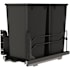 Rev-A-Shelf Modern 11" Wide 27 Quart Pull Out Trash Can System with Soft Close Slides and 2 Bins Black
