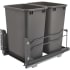 Rev-A-Shelf Modern 14-1/2"W Steel Bottom Mount Double 35 Qt / 8.75 Gallon Pull Out Trash Can with Soft Close Slides Orion Gray