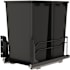 Rev-A-Shelf Modern 14-3/4" Wide 50 Quart Pull Out Trash Can System with Soft Close Slides and 2 Bins Black