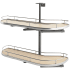 Rev-A-Shelf Modern 32-3/4"W Pull Out Two Tier Lazy Susan Style Girasolo Cabinet Organizer for Left Door / Blind Right Corner Cabinet - 12" Opening Chrome / Maple