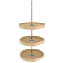 Rev-A-Shelf Classic 3 Tier 20" D Shaped Flat Side Lazy Susan with 38-46" Adjustable Height Pole for Corner Wall Cabinets Almond