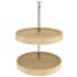 Rev-A-Shelf Lazy Daisy Polymer Double 2 Tier Shelf 18" Full Circle Lazy Susan With Adjustable Post for Corner Wall Cabinets Almond