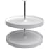 Rev-A-Shelf Lazy Daisy Polymer Double 2 Tier 24"W Full Circle Ridged Bottom Mount Lazy Susan with Adjustable Post 26-31" for Corner Base Cabinets White