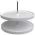 Rev-A-Shelf Lazy Daisy Polymer Double 2 Tier 32" Full Circle Ridged Bottom Mount Lazy Susan for Corner Base Cabinets with Adjustable Post White