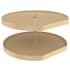 Rev-A-Shelf Lazy Daisy Polymer Double 2 Tier 32" D Shaped Bottom Mount Ribbed Lazy Susan for Corner Base Cabinets - 100 Lb Capacity Almond