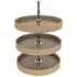 Rev-A-Shelf Lazy Daisy Banded Wood Triple 3 Tier 18" Full Circle Lazy Susan with 38-46" Adjustable Pole for Corner Wall Cabinets - 90 Lb Capacity Maple / Chrome