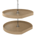Rev-A-Shelf Lazy Daisy Natural Wood Double 2 Tier 28" D Shaped Lazy Susan with 26-31" Adjustable Pole for Corner Base Cabinets - 148 Lb Capacity Maple / Chrome