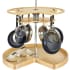 Rev-A-Shelf Glideware Wood 2 Tier 32" Kidney Pots and Pans Storage Lazy Susan with 26-31" Adjustable Post and 7 Hooks for Corner Base Cabinets Maple