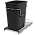 Rev-A-Shelf Classic 11-1/2"W Steel Frame 35 Qt / 8.75 Gallon Pull Out Slide Out Trash Can System with Rear Basket Storage Black