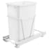 Rev-A-Shelf Classic 10-1/2"W Steel Frame Pull Out Single 35Qt / 8.75 Gallon Trash / Waste Bin with Full Extension Slides White