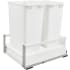 Rev-A-Shelf Tandembox Classic 15-1/2"W Double 50Qt / 12.5 Gallon Pull Out Trash Can with Soft Close Slides White