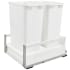 Rev-A-Shelf Tandembox 15-1/2"W Double 35Qt / 8.75 Gallon Pull Out Trash Can with Bump to Open Servo Drive and Soft Close Slides White