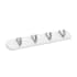 Richelieu 17 Inch Wide 5 Hook Wooden Coat Rack White / Brushed Nickel