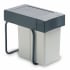 Richelieu 226 Series Bottom Mount Single Bin Trash Can with Full Extension Slides - 21.1 Quart Capacity Grey