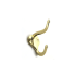 Richelieu 1-15/16 Inch Double Metal Coat Hook (Package of 4) Brass