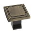 Richelieu 1-3/8 Inch Square Cabinet Knob Antique English