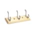 Richelieu 10 Inch Wide 3 Hook Wooden Coat Rack Brushed Nickel / Maple