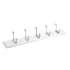 Richelieu 23-13/16 Inch Wide 5 Hook Wooden Coat Rack Brushed Nickel / White