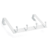 Richelieu 12-1/2 Inch Wide 4 Hook Over the Door Metal Coat Rack White