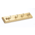 Richelieu 8-5/8 Inch Wide 4 Hook Wooden Key Rack Brass / Maple