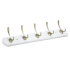 Richelieu 21-7/16 Inch Wide 5 Hook Wooden Coat Rack Matte Nickel / White