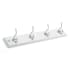 Richelieu 17-15/16 Inch Wide 4 Hook Wooden Coat Rack Chrome / White
