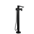 Riobel Equinox Floor Mounted Thermostatic Tub Filler with Built-In Diverter - Includes Hand Shower Black
