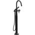 Riobel Momenti Floor Mounted Thermostatic Tub Filler with Built-In Diverter - Includes Hand Shower Black
