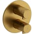 Riobel Parabola Six Function Thermostatic Valve Trim Only with Dual Knob Handles and Integrated Diverter - Less Rough In Brushed Gold