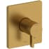 Riobel Paradox Two Independent and One Shared Function Thermostatic Valve Trim Only with Single Lever Handle and Integrated Diverter - Less Rough In Brushed Gold