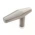 RK International Gibraltar 2" Faceted Offset T Bar Solid Brass Cabinet Knob / Drawer Knob Satin Nickel