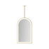 Robern Sculpt 19-1/4"W x 33"H Arched Flat Metal Framed Ceiling Mounted Bathroom Mirror with LED Lighting Brass