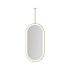 Robern Sculpt 19-1/4"W x 39-3/8"H Pill Flat Metal Framed Ceiling Mounted Bathroom Mirror with LED Lighting Brass