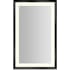 Robern Sculpt 27"W x 43"H Rectangular Flat Metal Framed Wall Mounted Bathroom Mirror with LED Lighting Matte Black