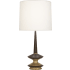 Robert Abbey Fletcher 35" Table Lamp with Fondine Fabric Shade Warm Brass / Dark Walnut