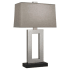Robert Abbey Doughnut 30" Tall Buffet Table Lamp with Smoke Grey Fabric Shade Antique Silver