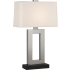Robert Abbey Doughnut 30" Column Table Lamp Antique Silver