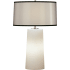 Robert Abbey Olinda 23" Column Table Lamp with a Black Organza Shade Frosted Glass