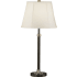 Robert Abbey Bruno 26" Adjustable Buffet Table Lamp with a White Microfiber Shade Lead Bronze / Nickel