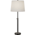 Robert Abbey Bruno 26" Adjustable Buffet Table Lamp with a Fondine Fabric Shade Lead Bronze / Nickel