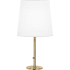 Robert Abbey Buster 35" Buffet Table Lamp with an Ascot Fabric Shade Polished Brass