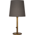 Robert Abbey Buster 29" Chica Buffet Table Lamp with a Smoke Gray Fabric Shade Aged Brass