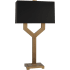 Robert Abbey Valerie 2 Light 34" Tall Buffet Table Lamp with Black Shade Vintage Brass