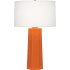 Robert Abbey Mason 26" Column Table Lamp with a Linen Shade Pumpkin
